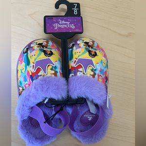 Disney Princess Toddler Girls Fur Lined Purple Slippers